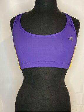 Adidas ClimaCool Purple Yellow Racerback Sports Bra Size M